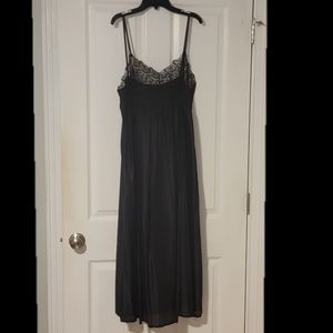 Black lace lingerie slip dress
